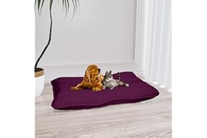 Italian Bed Linen Maxy cuscinone ELEGANT, cuscino per cani e gatti imbottito e trapuntato, 60 x 100 cm, Prugna