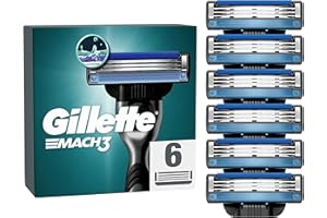 Gillette Mach3 Rasierklingen, 6 Ersatzklingen für Nassrasierer Herren mit 3-fach Klinge