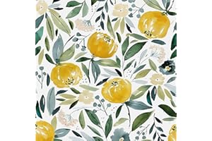 CiCiwind Papier Peint Autocollant Blanc Aquarelle Fleurs Papier Peint 41 × 500 cm Vintage Film Adhésif Feuilles et Fleurs Papier Peint Autocollant Imperméable Mur Meubles Vinyle Film pour Meubles