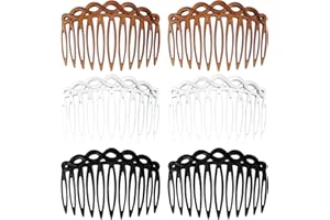 6 Stück Haarkämm zum Stecken,Mabor 11 Zahn Französische Einsteckkamm 7,5 X 5,3cm Französische Seitenkämme Antistatisch Haarkämme zum Stecken für Feines Dickes und Dünnes Haar