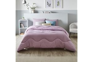 Night Lark - Coverless Duvet - 10.5 Tog - Single - Linen Collection - Soft Touch Luxury Bedding - Machine Washable - Hypoallergenic - Lilac Bloom
