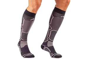 MICO CALZE SKI Medium 100% Made in Italy, Maglia in Lana + fibra LYCRA, Alte Performance, Ultraleggere, Unisex per Uomo e per Donna Sportivi, in Colore Nero Grigio