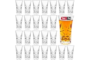 JAIEF, Set di 24 bicchieri Tequila a base pesante,Bicchieri Amaro | Bicchierini Liquore, 6c