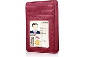 Teskyer Portefeuille Femme, Porte Carte Bancaire, Portefeuille en Cuir PU, Porte Cartes de Credit, Petit Portefeuille Femme, Protection RFID, Design Minimaliste, Rouge