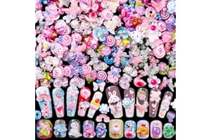 DOUBORQ Cute 3D Nail Charms Dolphin Pineapple Food Panda Dinosaur Snail Cartoon Mix Jewelry Charms for Nail Art Design DIY Crafts Accessories Decorations (180)