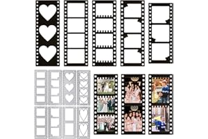 BETESSIN 8pcs Matrices de Découpe Scrapbooking Dies Cutting Cœur Cadre de Photo Pochoirs Ensemble de Matrices Bricolage Album en Métal Décoration pour Artisanat Fête Anniversaire Saint Valentin