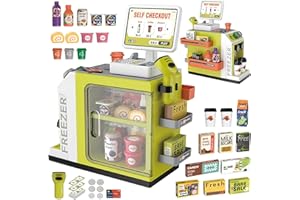 FORMIZON Registratore di Cassa Giocattolo, Supermercato Giocattolo per Bambini, Registratore di Cassa Elettronico Giocattolo con Scanner Luci e Suoni, Giochi di Ruolo Regalo per Bambina (verde1)