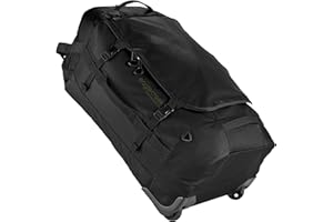 Eagle Creek Cargo Hauler Wheeled Duffel, składana torba podróżna na kółkach, duża torba Duffle Bag, odporna na ścieranie i wodę tkanina TPU, paski do noszenia plecaka, Jet Black (281), 110L, torba