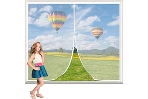 HYNSERV Zanzariera Magnetica per Finestre 50x70cm Autoadesiva Traspirante,Totalmente Magnetica,finestra Schermi Fotogramma Intero Zanzariera Magnetica Facile Montaggio Bianco