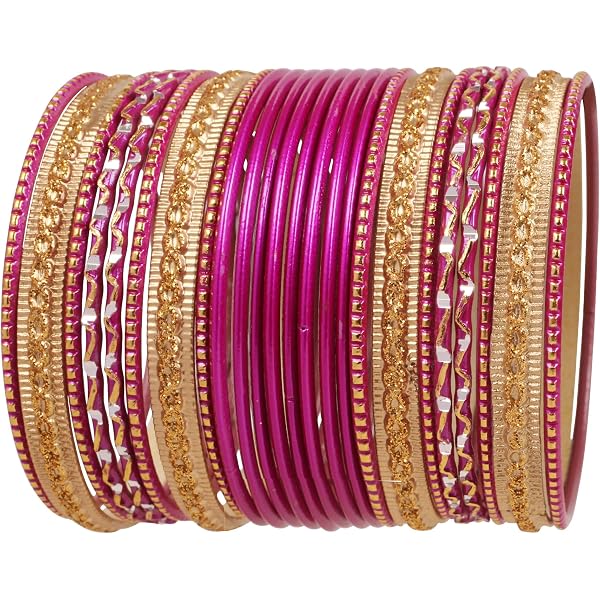 Set 18 Braccialetti Indiani Touchstone – Lega Metallica E Filo Seta Con Strass – Tinta Oro Antico (Diam. 6,35 Cm) - 2