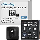 Shelly Wall Display Siyah + Shelly BLU H & T Siyah &ndash; Ev otomasyonu kiti, 5 A kontrol paneli ve anahtar, sıcaklık ve nem sens&ouml;