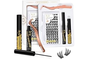B&QAUGEN B&Q Eyelash Extension Kit B05 Lash Extension Kit 72Pcs Lash Clusters Individual Lashes Thin Band Cluster Lashes Kit Eyelash Clusters DIY Lash Kit with Tweezers and Lash Bond and Remover (Kit,B05)