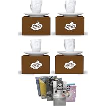 Fiftyeight Espressotassen 2er Set + Servietten – 80 Ml, Mikrowellengeeignet & Lustig Bedruckt