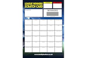 Totally Bonkers Paquete de 10 tarjetas para rascar de fútbol (ganadores de la liga) para recaudación de fondos/caridad (30 equipos), color