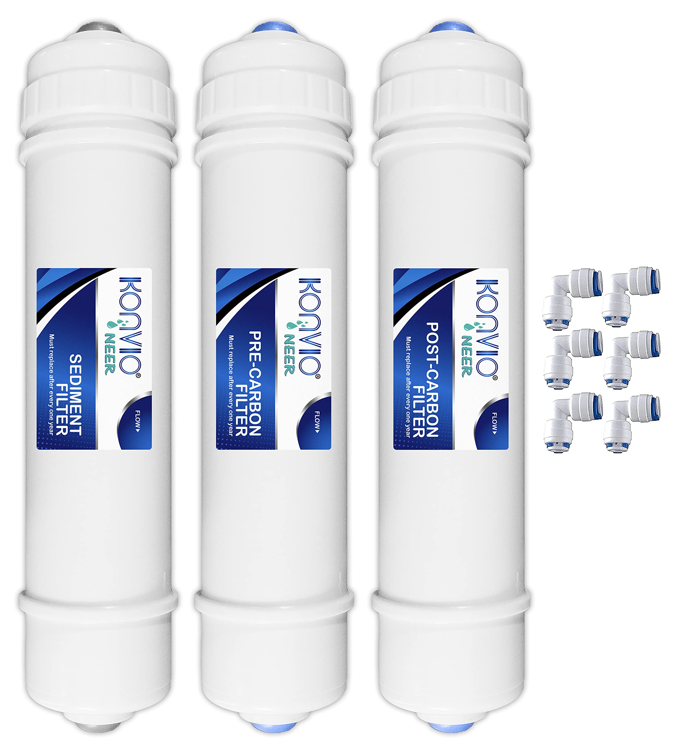 Konvio Neer Pre Carbon Filter, Sediment Filter, Post Carbon Filter and Elbow, Inline Filter Set Review: Complete RO Water Purifier Solution