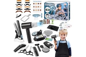 LTFIOON Kit Peluqueria Niño, Set de Peluquería, Juego de Peluquería para Niños con Secador de Pelo Afeitadora Accesorios, Moda Salón Kit Peluqueria, Regalo de Cumpleaños para Niños 3 4 5 6 7 8 Años