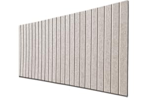 ‎DECCART DECCART - Filz Wandpaneele selbstklebend 120x60 cm - Pinnwand - Wandpaneel - 3D Paneele - Wandplatten - Paneele wand - Wall panels - Lamellenwand – Filzbrett – Hellbeige