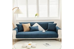 LIVEGO Sofa Cover Sectional Couch Covers Anti-Slip Corner Sofa Slipcover for Dogs Cats Pet Love Seat Sofa Cushion Protector (Only 1 Piece/Not All Set) (90 * 180CM, Dark Blue)