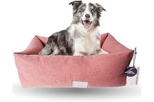 Ligo Buddy Elegance- Lettino Cuccia per cani realizzata in Italia. Cuscino materasso per Cane cuccetta completamente sfoderabile e lavabile in lavatrice. (M/L: 85 X 70 cm, ROSA SALMONE)