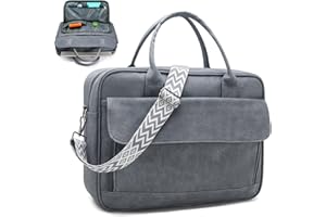 SUCIKORIO Torba Robocza Damska Skórzana, Wodoodporna Torba Na Laptopa Damska Elegancka 17 Cali Torba Nauczycielska Duża Torba Na Laptopa Skórzana Z Wieloma Przegrodami Teczki Do Pracy, Szkoły, Biura