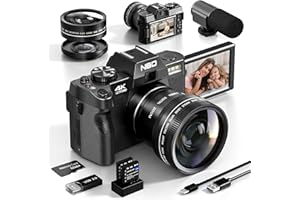 NBD Cámara de fotos digital 4K 48MP autofocus con gran angular y Macro, Zoom 16x, Tarjeta 32GB NBD-S100P-QT-EU-2412