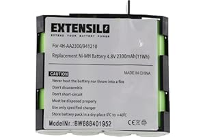 EXTENSILO Zamiennik baterii do Compex 941210, 941213, 4H-AA1500, 4H-AA2000 do techniki medycznej (2300 mAh, 4,8 V, NiMH)