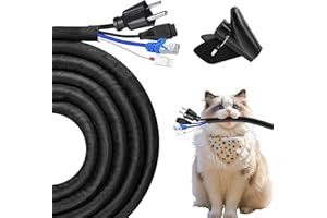 JAHOMFAI Cable Sleeve for Dog and Cat 3M 13mm Cable Protector Wire Protector for Pets Bite-Resistant Wire Tidy for USB, Power, Audio and Video Cords