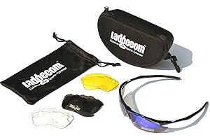Ladgecom Sports Sun Glasses Kit for Men & Women with 4 Interchangeable Lenses including UV Protection for Cycling, Running, Golf, Fishing & Sailing