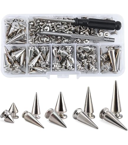 Spikes For Clothing 150 Sets ABS Plastic Punk Cone Spikes Studs ...