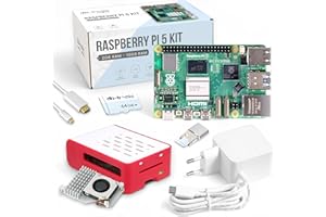 DB-TRONIC Raspberry Pi 5 Kit de Refroidissement 8 Go | Adaptateur d'alimentation USB-C 27 W | logement | Refroidisseur Actif | Carte mémoire 64 Go | Câble Micro HDMI 1 m | Raspberry Pi 5 8 Go de RAM