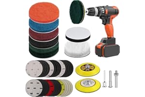 GOH DODD 42 Pieces Car Headlight Restoration Kit, 3 Inch Headlight Cleaner Restorer with ¼” ⅛” Shank, Backing Pads, Wool Pads, Interface Pads, Grit 60-10000 Waterproof Sanding Discs, Scouring Pads