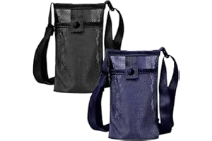 TAFACE Bolsa de asas para botella de agua de 2 piezas, correas ajustables con 2 bolsillos, accesorios para botellas de agua, adecuado para senderismo, viajes (13 x 22 cm)