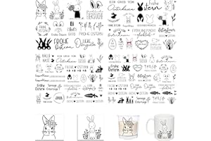 FloraVigo Kein Schneiden erforderlich Rub On Sticker ca.A5 19x14cm-Spruch Deko zum Geburtstag, Keraflott, Hochzeit, Zuhause, Wischfolie für Möbel, Glas, Holz, Fotoalbum, DIY Deko(4PCS) (Ostern 1)