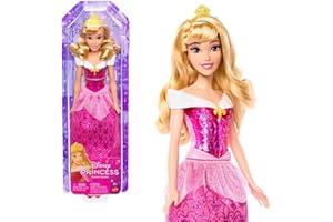 Mattel Disney Princess Dolls, Aurora Sleeping Beauty Posable Fashion Doll with Sparkling Clothing and Accessories, Disney Movie Toys, HLW09
