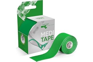 MEDI-TAPING Medi Tape (Grün) für Sport & Alltag (5m) - Kinesiologie Tape latexfrei mit 150% Elastizität - atmungsaktives & wasserfestes Physio & Kinesio Tape - Sporttape