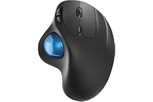 Nulea M501 Wireless Trackball Mouse, Rechargeable Ergonomic Mouse, Precise and Smooth Tracking, 3 Device Connection (Bluetooth or 2.4G USB Receiver), Compatible with Mac, Windows