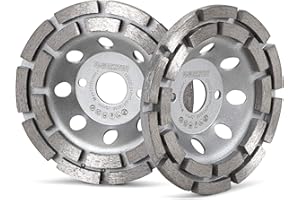 FD-WORKSTUFF Premium diamentowa tarcza szlifierska │ 2 sztuki │ Ø 125 mm x 22,2 mm │ 2-rzędowa │ do betonu, granitu, muru, kamienia naturalnego │ kompatybilna z szlifierkami kątowymi