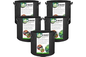 Planteringssäck, 5 stycken planta odlingskrukor, ventilerande non-woven tygkrukor med handtag för potatis, tomater och jordgu