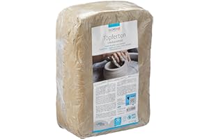 Glorex 6 8073 605 – Argile de poterie non réfractée, 5 kg en blanc, souple et facile à travailler, sans composants réfractaires, durcit à l'air et inflammable, convient pour les disques de poterie