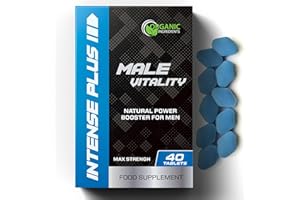 Intense Plus 40 Tablets for Men – Extra Strong, Fast-Acting Energy and Stamina Pills – for Enhanced Performance with Ginseng and Herbal Extracts – Made in The UK