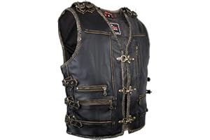 MDM Biker Motorcycle Leather Cowl Retro Style (XL)