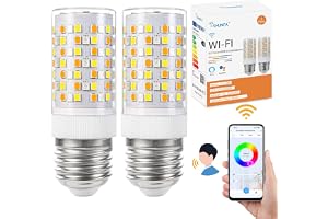 Smart glödlampa E27 RGB Led, färgförändring med musiksynkroniseringslampor, 10W, 12 scener, 16 miljoner DIY-färger, WiFi LED smart glödlampa Fungerar med Alexa Google home app (Förpackning med 2 st.)