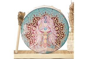 GENERISCH Shaman Drum, Indian Drum, Handmade Shaman Drum Stick, A Soul For Shaman Tools Music Lovers, Holiday Decorations