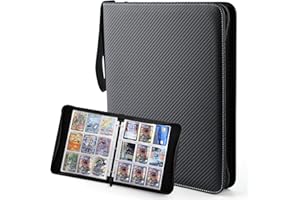 Sovinia Classeur Carte Cahier pour 720 Pokemon Cartes, Yugioh Cartes, 9 Pochettes Livre Rangement Porte Grande Album Protection Carte, pour Display Cartes Français, Noir