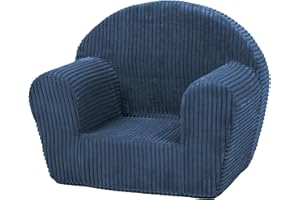 VELINDA Kids Chair, Soft, Foam, Armchair, Toodler, Nursery, Baby (Colour: Navy (Corduroy))