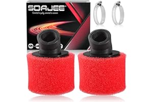 SOAJEE 2Pcs 1.26inch 32mm Angled Air Filter for 50cc - 90cc 110cc 125cc 150cc GY6 Engine Motorcycle ATV Quad Scooter Go Kart Mini Pocket Pit Dirt Racing Super Bike Kawasaki Suzuki Yamaha 30mm 31mm