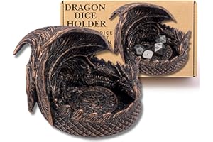 The Grinning Gargoyle Gárgola Sonriente - Dragón DND Dice Jail Guardian de 14 cm en Bronce - Soporte de Dados Juegos de rol - Bandeja de Dados Accesorios para Juegos de Mesa - Decoración