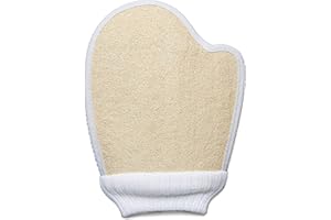 ANGVOOL Natural Loofah Glove, Exfoliating Mitt, Body Scrubber Exfoliator