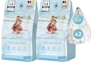 Birkental Pool Filterbälle mit Wäschenetz - langlebige Filterballs -Ersatz für Quarzsand, 50kg Filtersand- Filter Balls für Sandfilteranlage Poolzubehör Poolreiniger -auch Salzwasser geeignet (1400g)