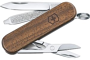 Victorinox Classic Sd Petit Couteau de Poche Suisse, Léger, Multitool, 5 Fonctions, Ciseaux, Lime à Ongles, Bois